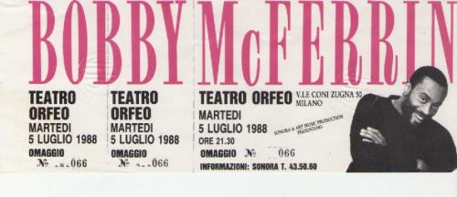 Bobby Mc Ferrin 5 luglio 1988 Milano Teatro Orfeo