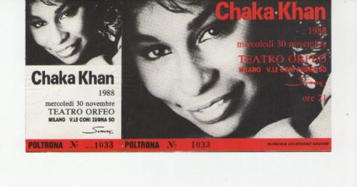 Chaka Chan milano 30 novembre 1988 località varie