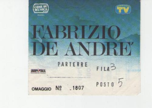 Fabrizio De Andrè1991 tour le nuvole località varie