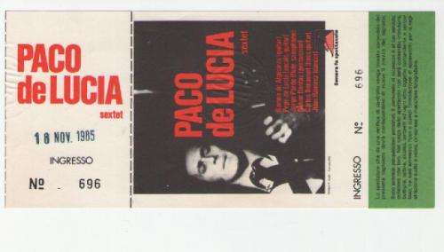 Paco De Lucia 18 novembre 1985 Teatro Orfeo